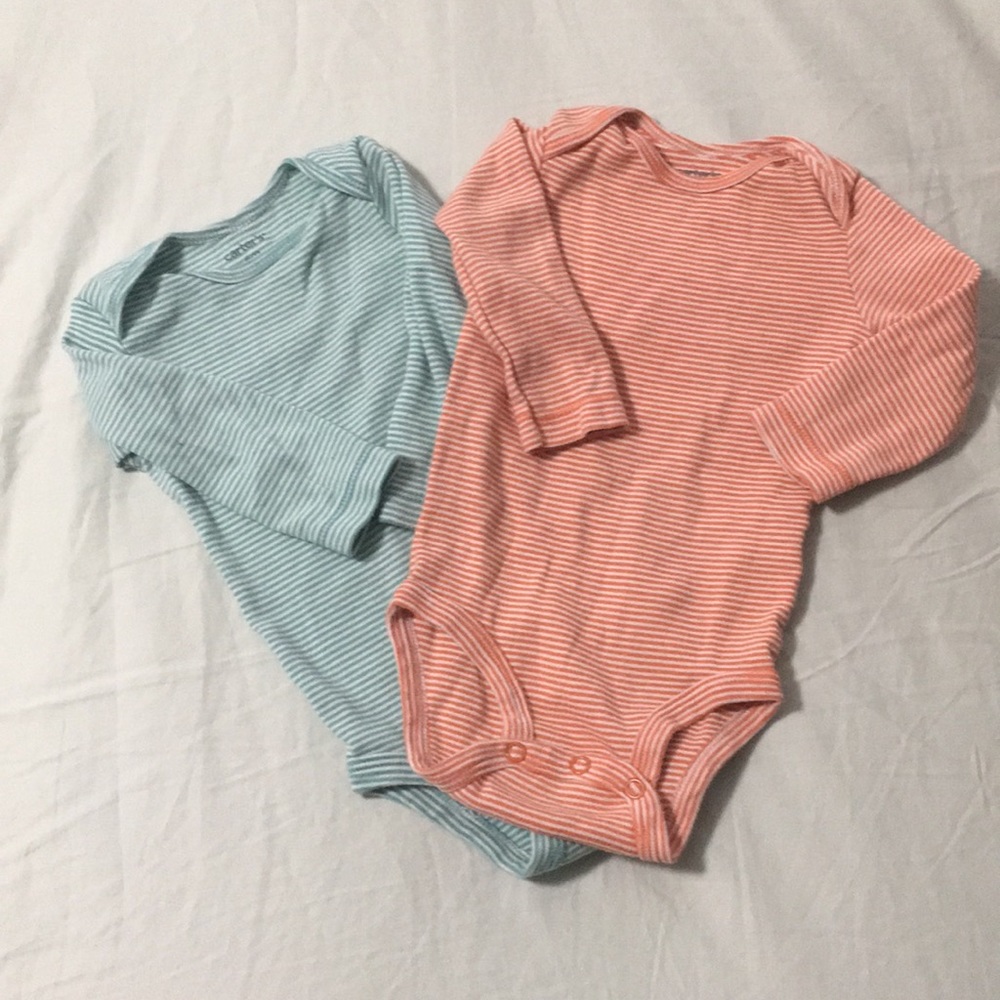 Carters long sleeve blue and orange onesie